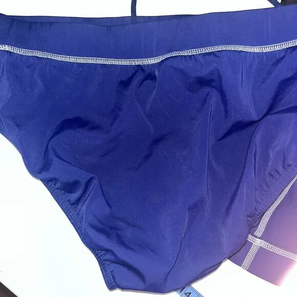 Lands End Women’s Tankini Set 8 Navy Blue Cross Back Modest Preppy Athletic - Picture 9 of 13